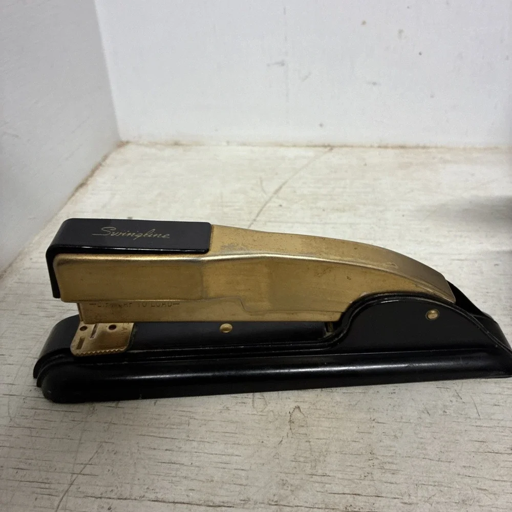 Vtg Rare swingline stapler vintage black and gold Totally Functions
